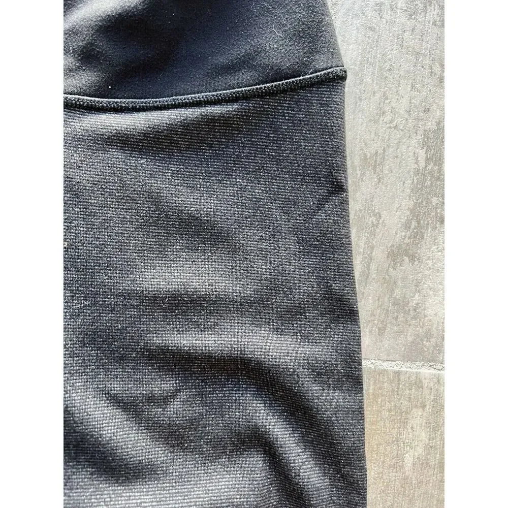 LULULEMON Wunder Under Wee Stripe Heathered Black Leggings Luon RARE Roll Down 6